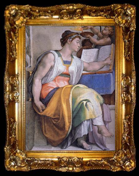 framed  UNTERBERGER, Michelangelo The erythreanska sibyllan fran sixtinska Chapel ceiling, ta009-2